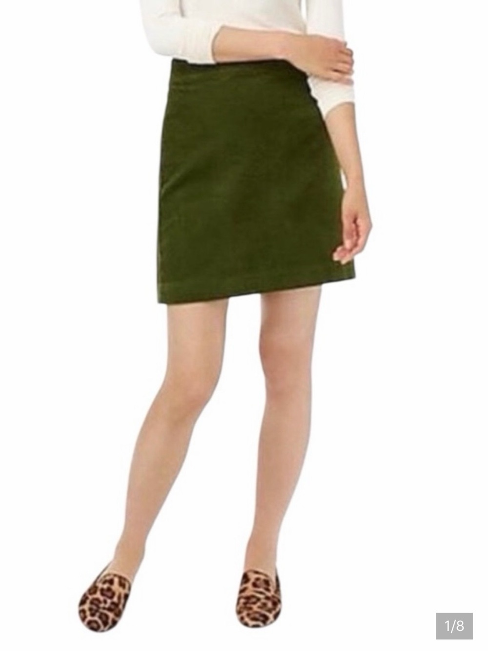J. Crew Dark Olive Straight Mini Skirt